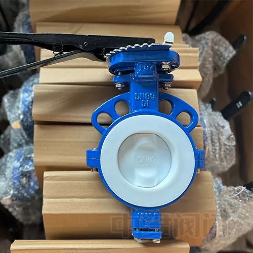 परिवर्तन गरिएको शरीर पूर्ण ptfe lated पुतली भल्भ